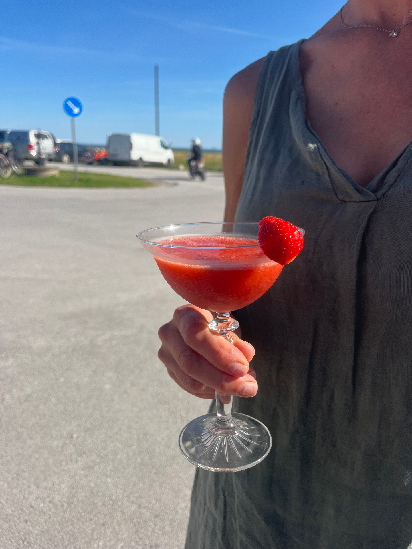 Jordgubbsdrink i hamnen